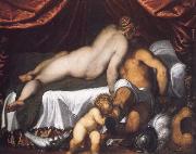 PALMA GIOVANE Mars,Venus and Cupid oil on canvas